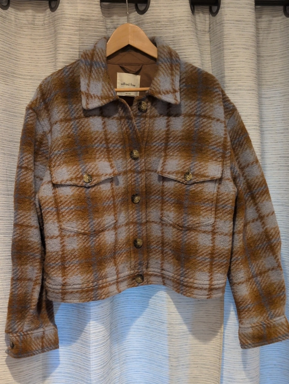 Aritzia Wilfred Free Brown and Gray Flecked Wool-Blend Jacket - L
